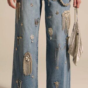 AKIRA THE BEST ONE YET RELAXED FIT BLING DENIM JEANS Size Xl
